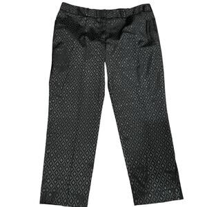 Worthington Black Diamond Print Jacquard Slim Fit Ankle Pants Slacks 10 Short